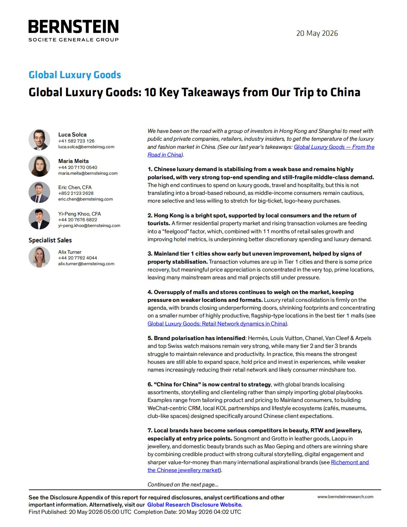 2026全球奢侈品：中国之行的10个关键要点（英文）-伯恩斯坦.pdf