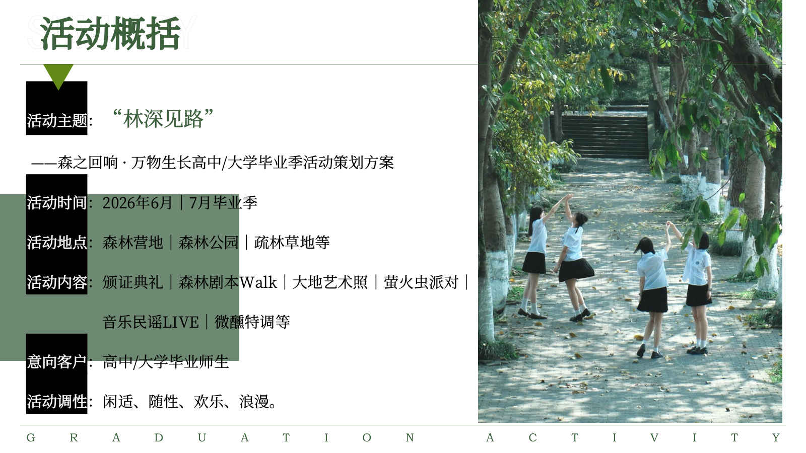 2026林深见路高中大学创意毕业季森林主题毕业典礼活动方案.pptx_第6页