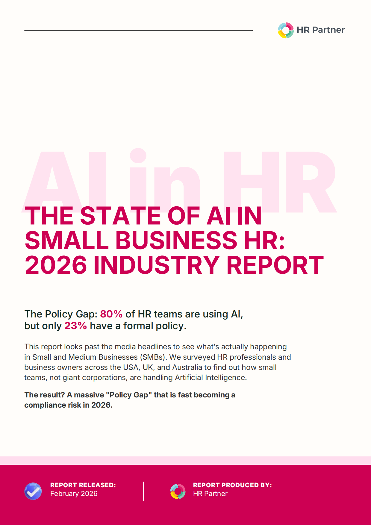2026年中小企业人力资源AI应用现状报告（英文）-HR partner.pdf_第1页