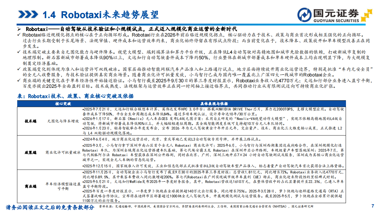2026汽车行业深度报告：L4商业化拐点推动，Robotaxi迈向规模运营阶段-国元证券.pdf_第7页
