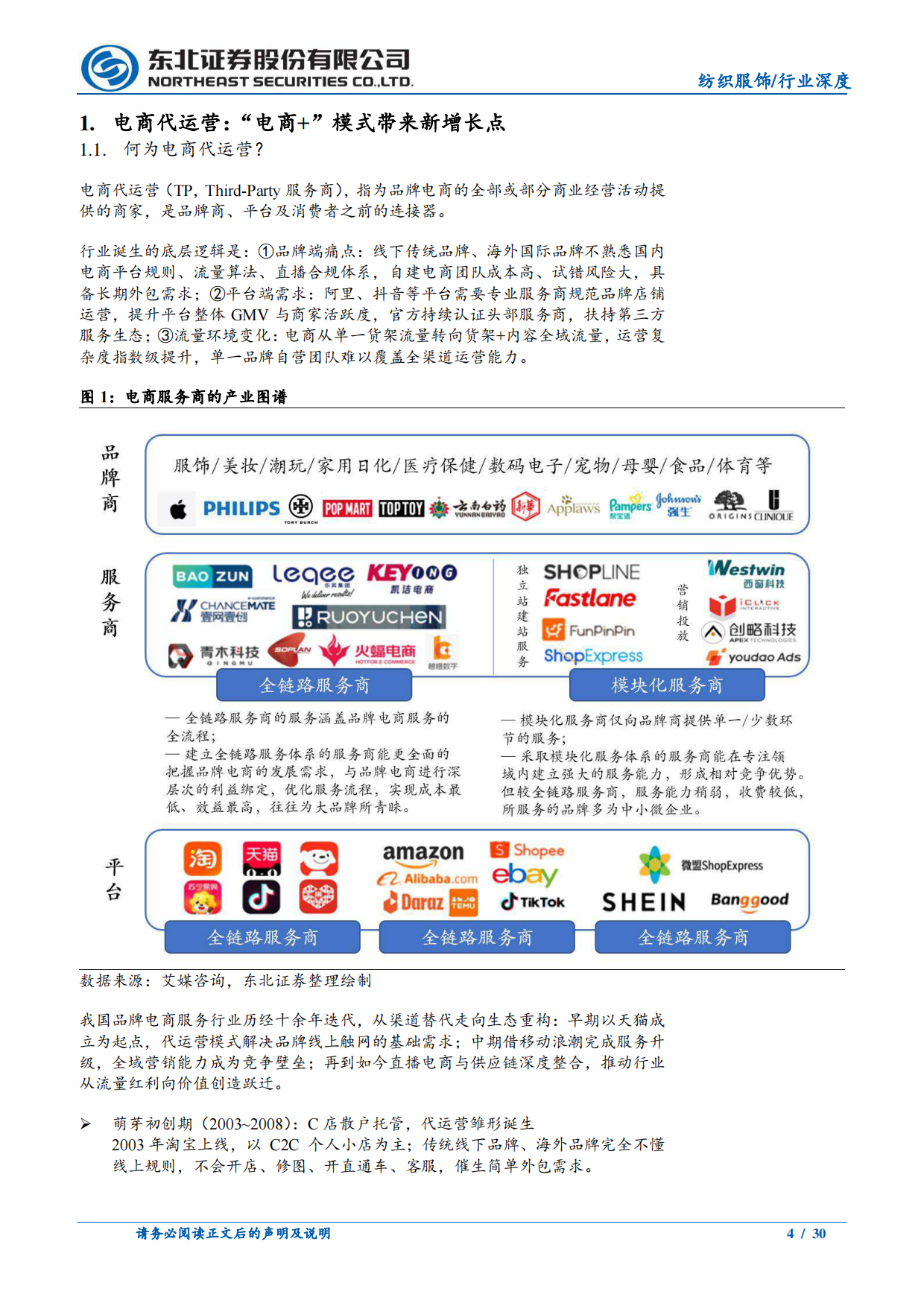 2026电商行业系列深度-电商代运营：“电商+”模式趋成熟，分化成长-东北证券.pdf_第4页