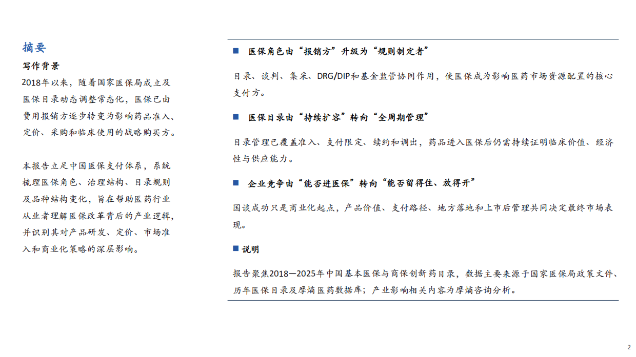 2026从保基本到价值购买中国医保改革如何重塑医药产业竞争格局研究报告-摩熵咨询.pdf_第2页