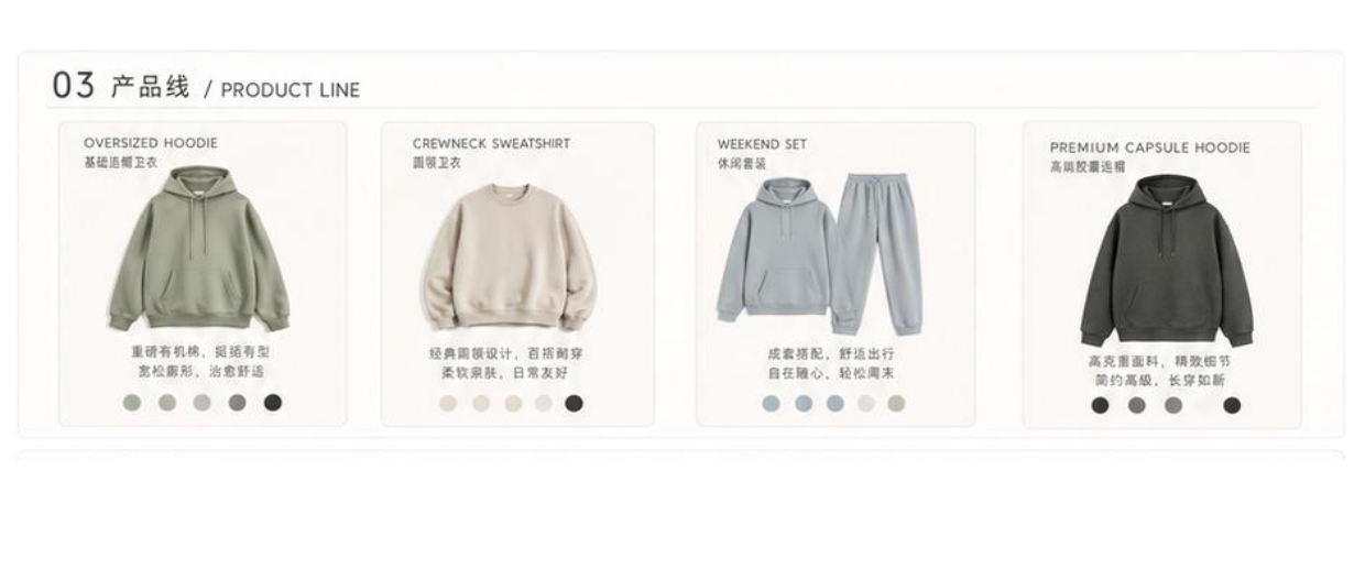 AI服装设计要点配图：AI服装产品线：5个款撑起一个系列