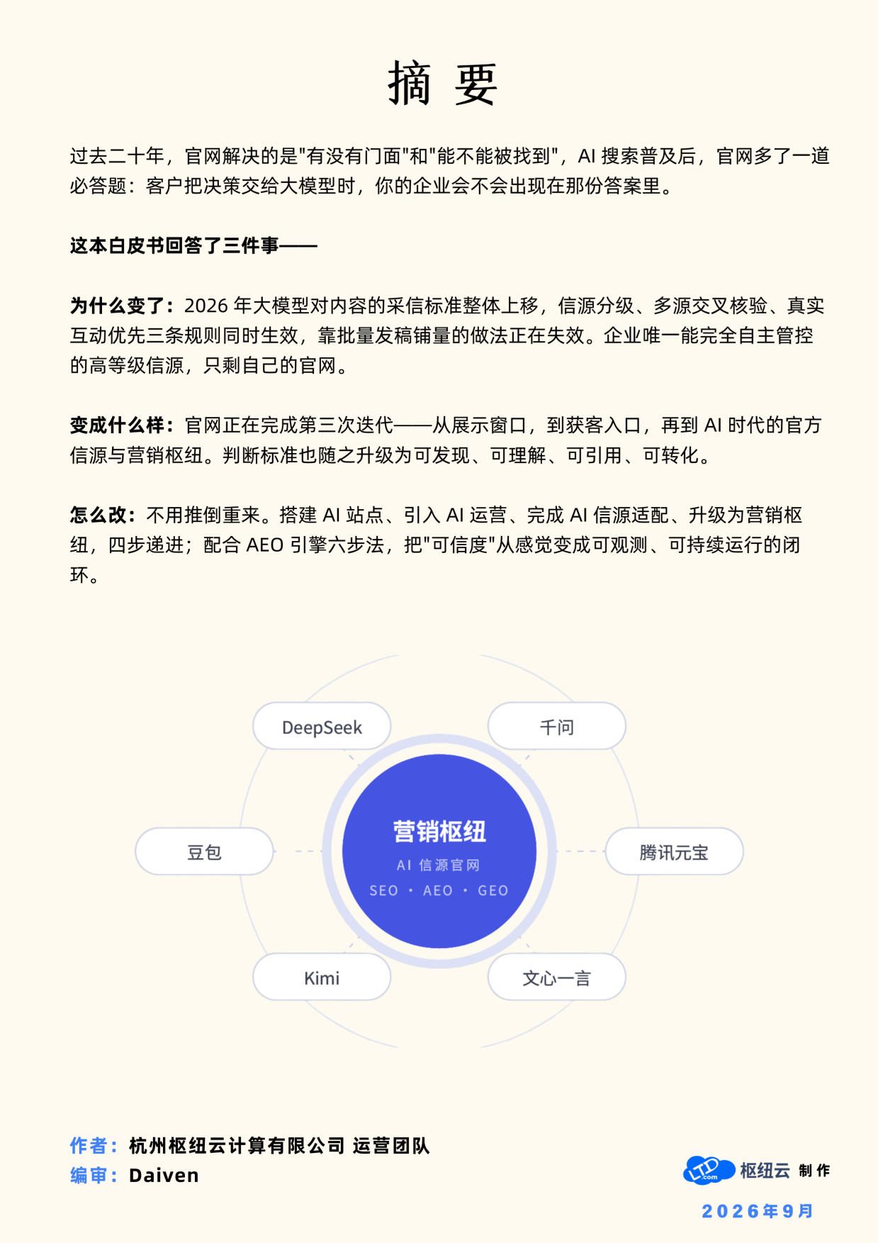 2026AI友好型网站建设与GEO优化落地指南白皮书-枢纽云.pdf_第2页