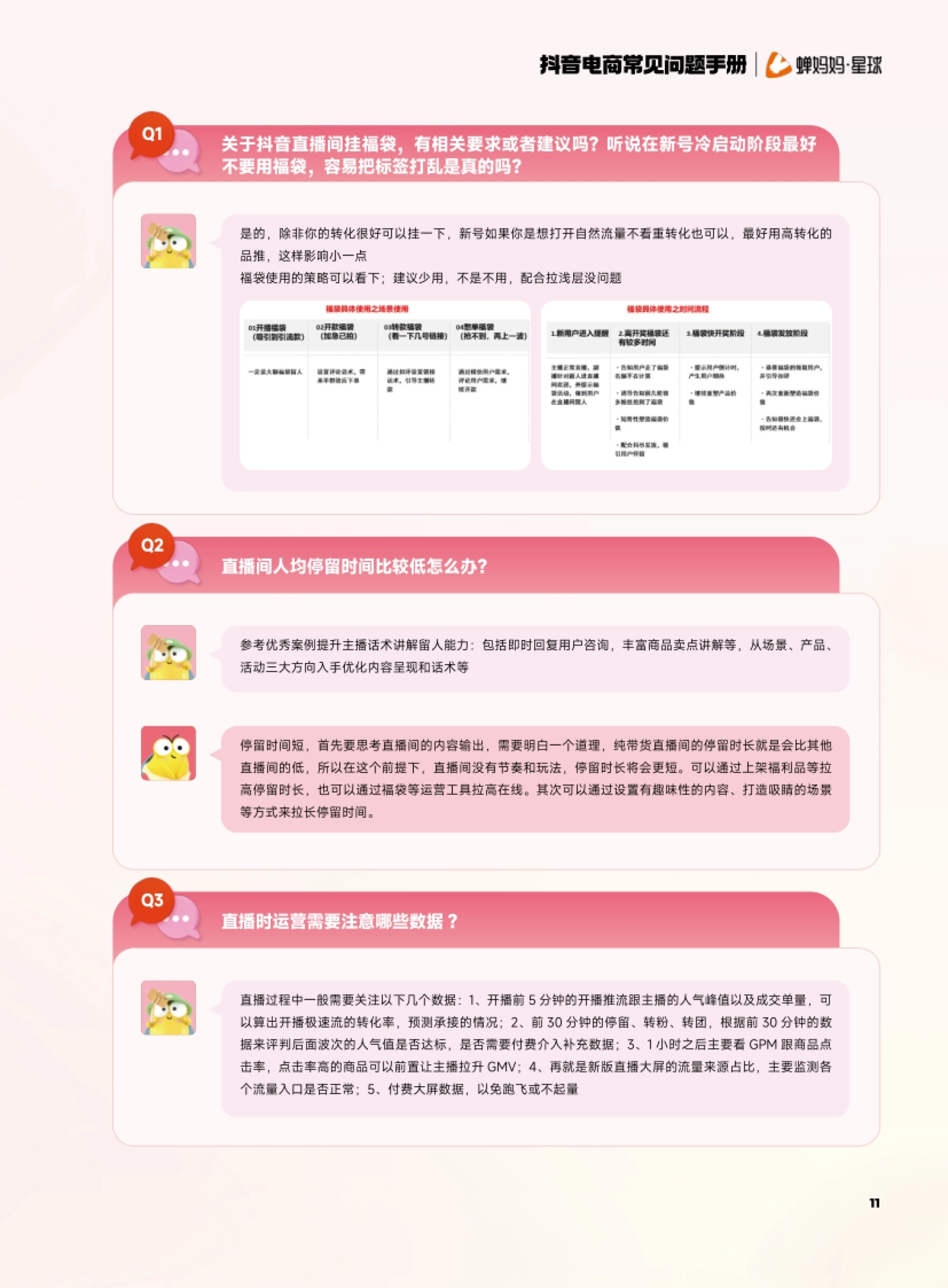 抖音电商常见问题手册 11 关于抖音直播间挂福袋,有相关要求或者建议吗?听说