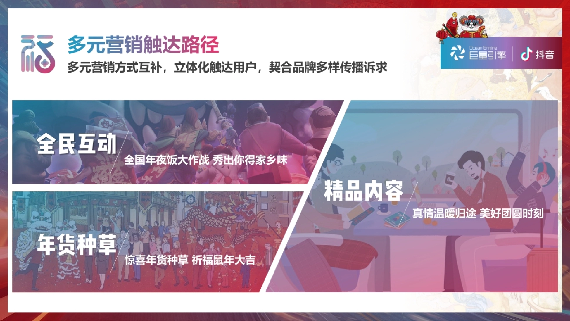 多元营销方式互补,立体化触达用户,契合品牌多样传播诉求 全国年夜饭大作战秀出