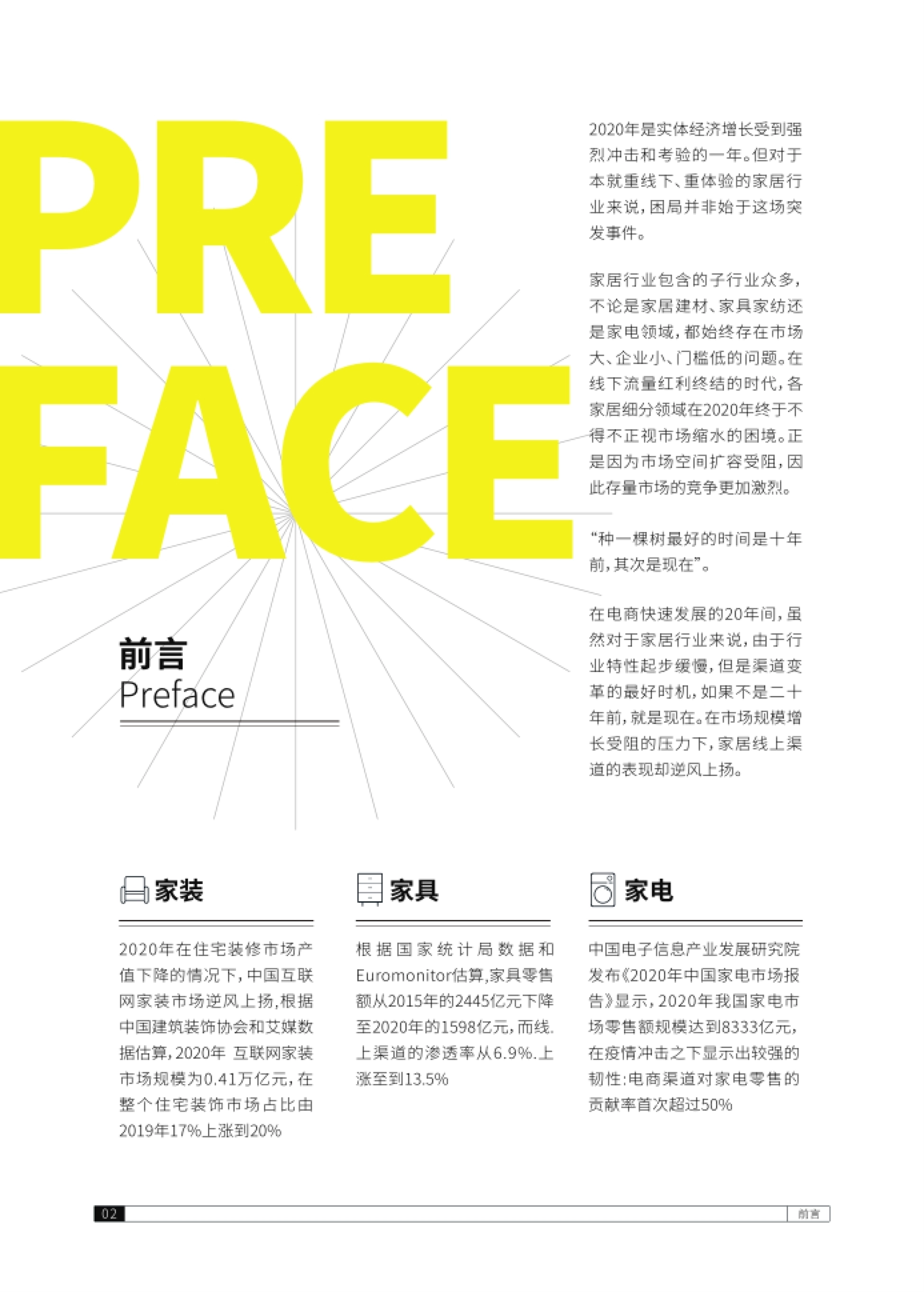 前言 Preface 2020年是实体经济增长受到强 烈冲击和考验的一年。但