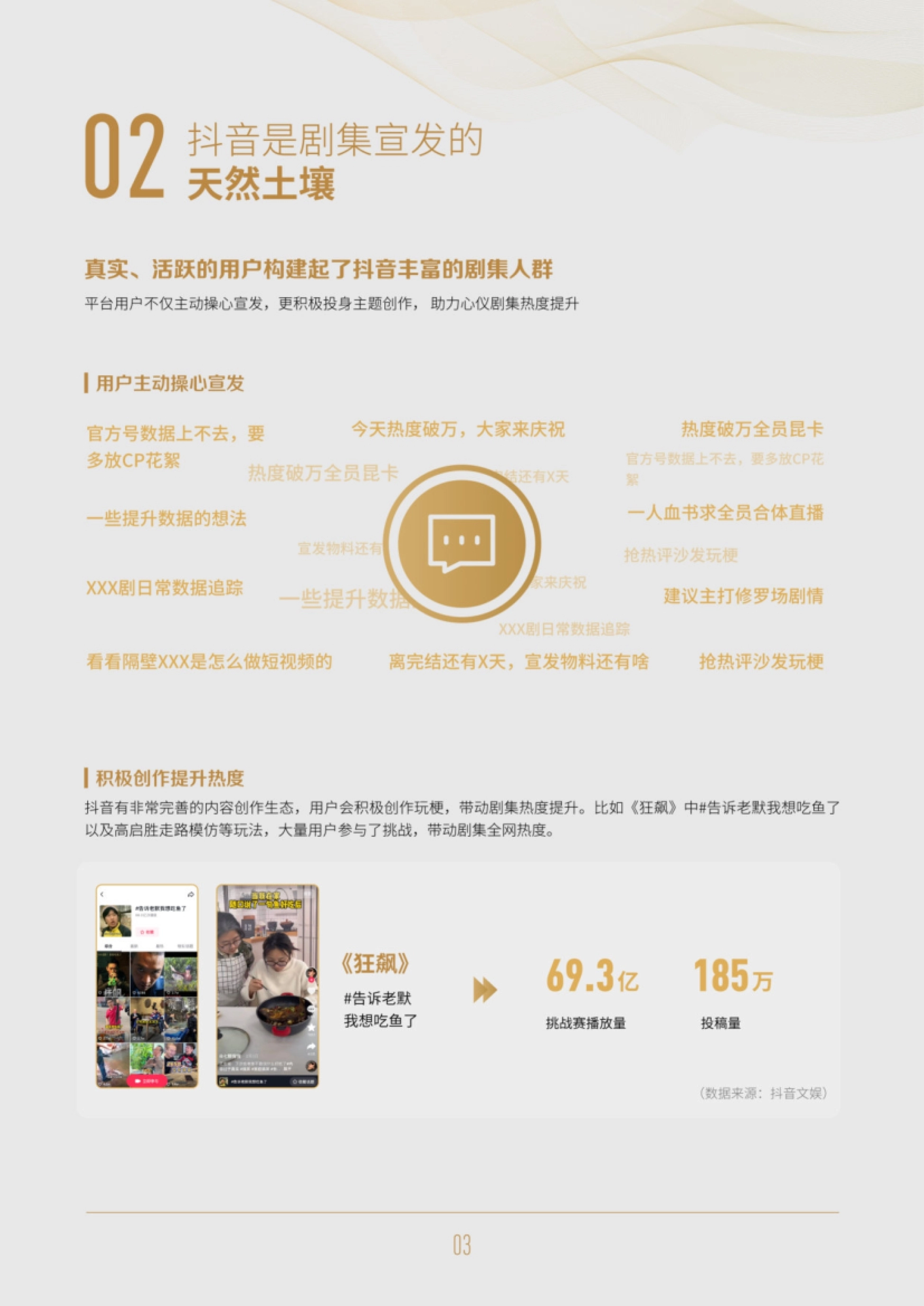 抖音是剧集宣发的 天然土壤 真实、活跃的用户构建起了抖音丰富的剧集人群 平台