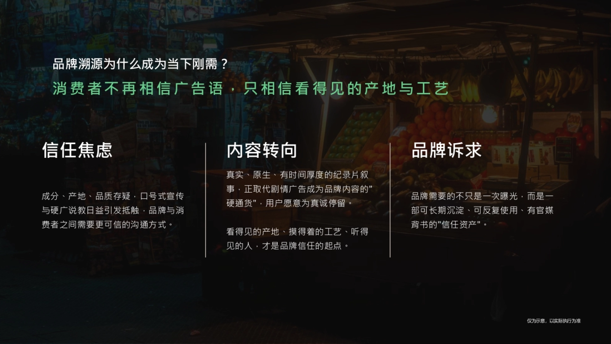 营销背景页 消费者信任焦虑内容转向纪录片叙事与品牌信任资产三条诉求