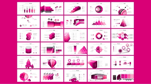 立体商务图（玫红色 30P PPT）